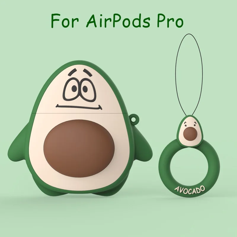For AirPods Pro Мультяшный беспроводной Bluetooth чехол для наушников для Apple Airpods Pro защитный чехол авокадо для Airpods 1 2 3 силиконовый чехол s Funda - Цвет: For AirPods Pro