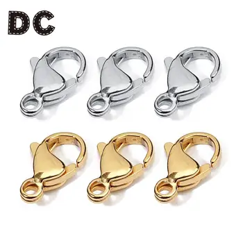 

25pcs Stainless Steel Lobster Clasps 9*6mm/10*6mm Gold Silver Rose Gold for Necklace Bracelet Connecter DIY Jewelry Findings