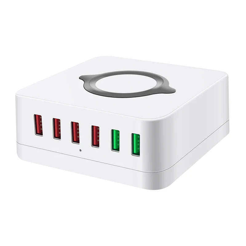 72 Вт 6 портов Быстрая зарядка 3,0 Led USB зарядное устройство настольная Зарядка для телефона планшета Qi Беспроводное быстрое зарядное устройство 2 порта QC 3,0