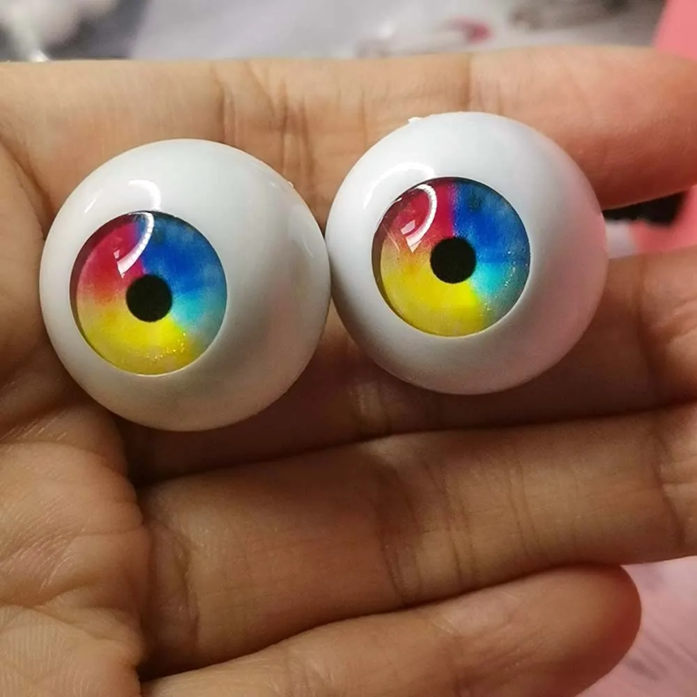 

Cute colorful cartoon eyeball bjd eyes doll accessories for 1/4 1/3 girl boy bjd 1/6 1/8 BJD/SD SD MSD Round Acrylic BJD Doll