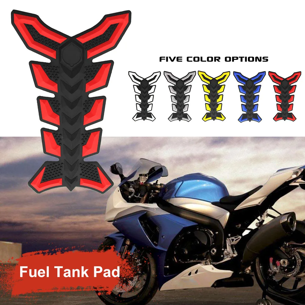 blue edge Yctze Motorcycle Tank Sticker,Universal Soft Rubber Motorcycle Gas Fuel Oil Tank Pad Stickers Protector Tank Traction Pad 