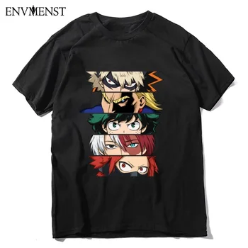 

New Fashion Men T-shirt My Hero Tees Novelty Anime Round Neck Printed t shirt Men's Short Tops