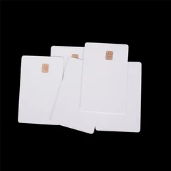 Carte de Contact intelligente en PVC blanc, 5 pièces, puce vierge, avec puce vierge, de sécurité 