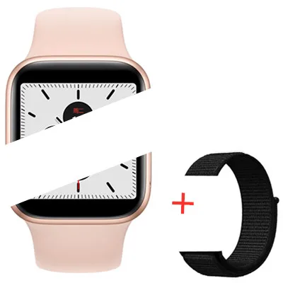 Смарт-часы GOLDENSPIKE IWO 12, Bluetooth, 1:1, серия 5, Inteligente, Brinde Pulseira, Смарт-часы, Android, для обновления IOS, IWO 9, 8, 7 - Цвет: pink add strap