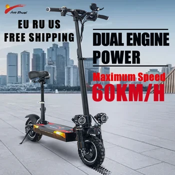 

60KM/H Electric Scooter 2000W 48V Foldable Long Skateboard for Adults with Seat E Scooter off 11 Inch Road Electric Scooter