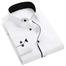 Мужская рубашка с длинным рукавом, сплошной цвет, отложной воротник, карманы, пуговицы, хлопок, тонкая рубашка, рубашка на пуговицах, повседневная мужская рубашка, Топ