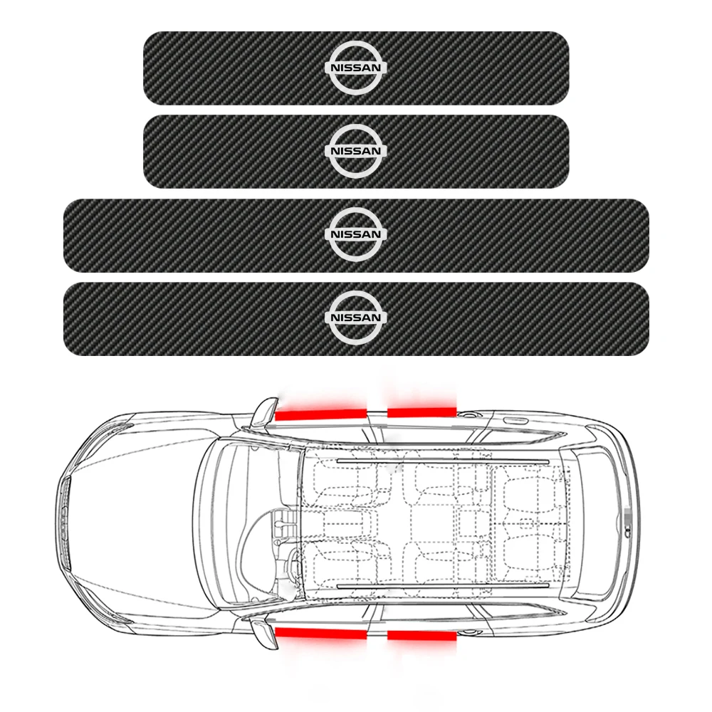 Автомобиль 4 шт. выхлопной трубы из углеродного волокна для Nissan Qashqai/Tiida/Teana Skyline Juke