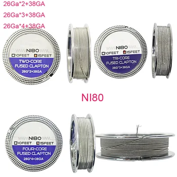 

Ni80 Vape Ecigs cigarette Resistance Heating Wire Roll 15Feet High quality Fused Clapton for RTA RDA