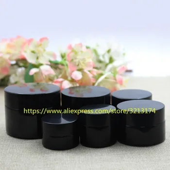 

5g 10g 15g 20g 30g 50g brown amber glass jar with shiny black aluminum lid,cosmetic eye mini sample mask cream facial container