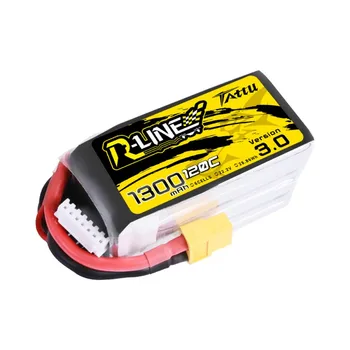 

2PCS TATTU R-LINE Version 3.0 22.2V 1300mAh 120C 6S1P Lipo Battery for TurboBee 120RS RC FPV Racing Drone
