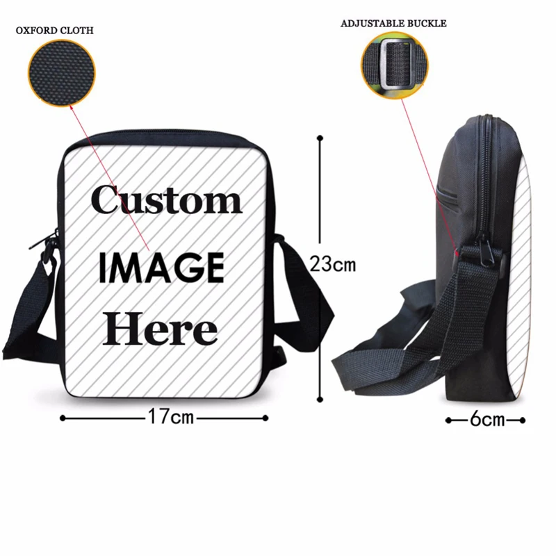 Custom Your Image/Logo 3D Print Children Shoulder Bag Boys Cross Body Bags For Girls Messenger Bags Crossbody Bag Kids Book Bag