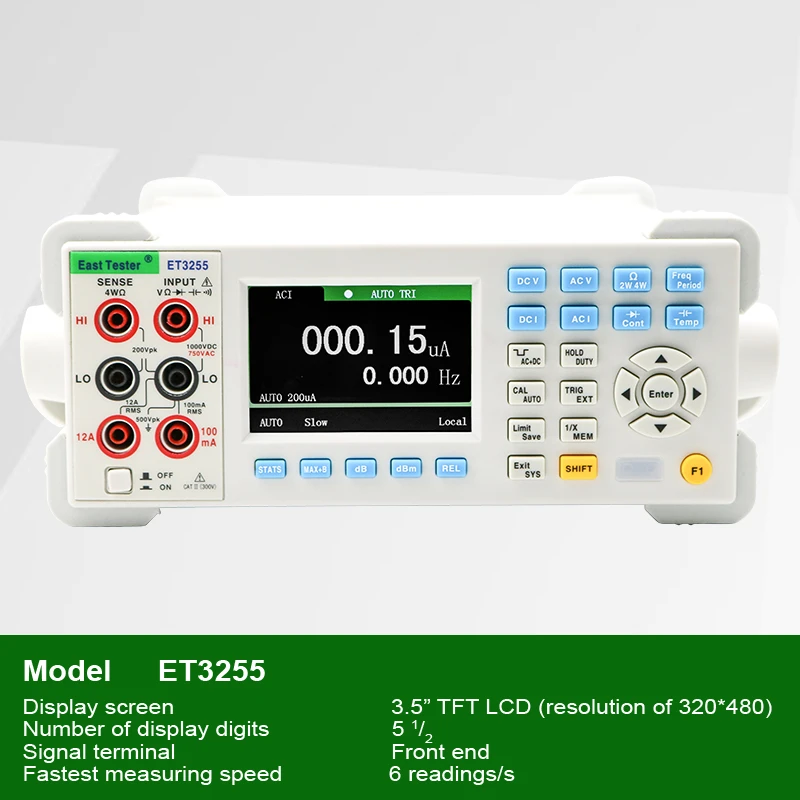 Digital Multimeter ET3255 Digital 5 1/2 3.5in Screen Display TFT LCD USB Multimeter Measurement US Plug Digital Multimeter ET3255 Digital 5 1/2 3.5in Screen Display TFT LCD USB Multimeter Measurement US Plug