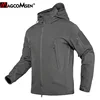 MAGCOMSEN Jackets Men Winter Softshell Fleece Tactical Jackets Army Military Hooded Coats Waterproof Windbreaker Hike Clothing ► Photo 2/6