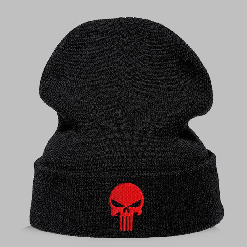 Шапка Skullie, шапка, смутная зима, вышивка, крутой панк, для мужчин, женщин, мальчиков, девочек, подростков, уличный танец, череп, Скелтон, черный, белый, розовый