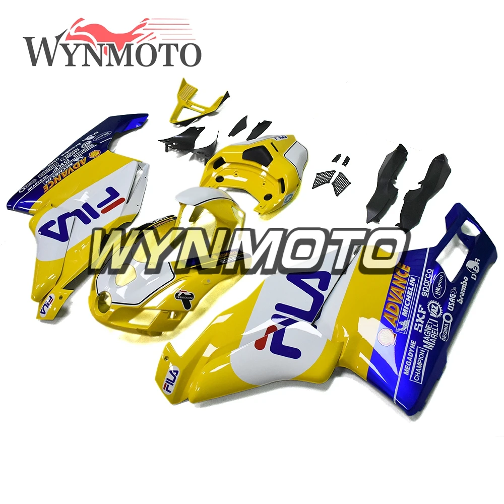 Полный Мотоцикл желтый синий для Ducati 999 749 Monoposto 03 04 2003 2004 ABS пластик обтекатели комплект Cowlings