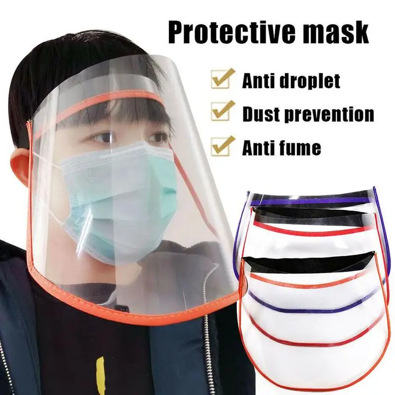 

10Pcs Full Face Protect Anti Saliva Protective Face Shield Clear Visor Flip Up Transparent Mask Anti Splash Full Face Cover