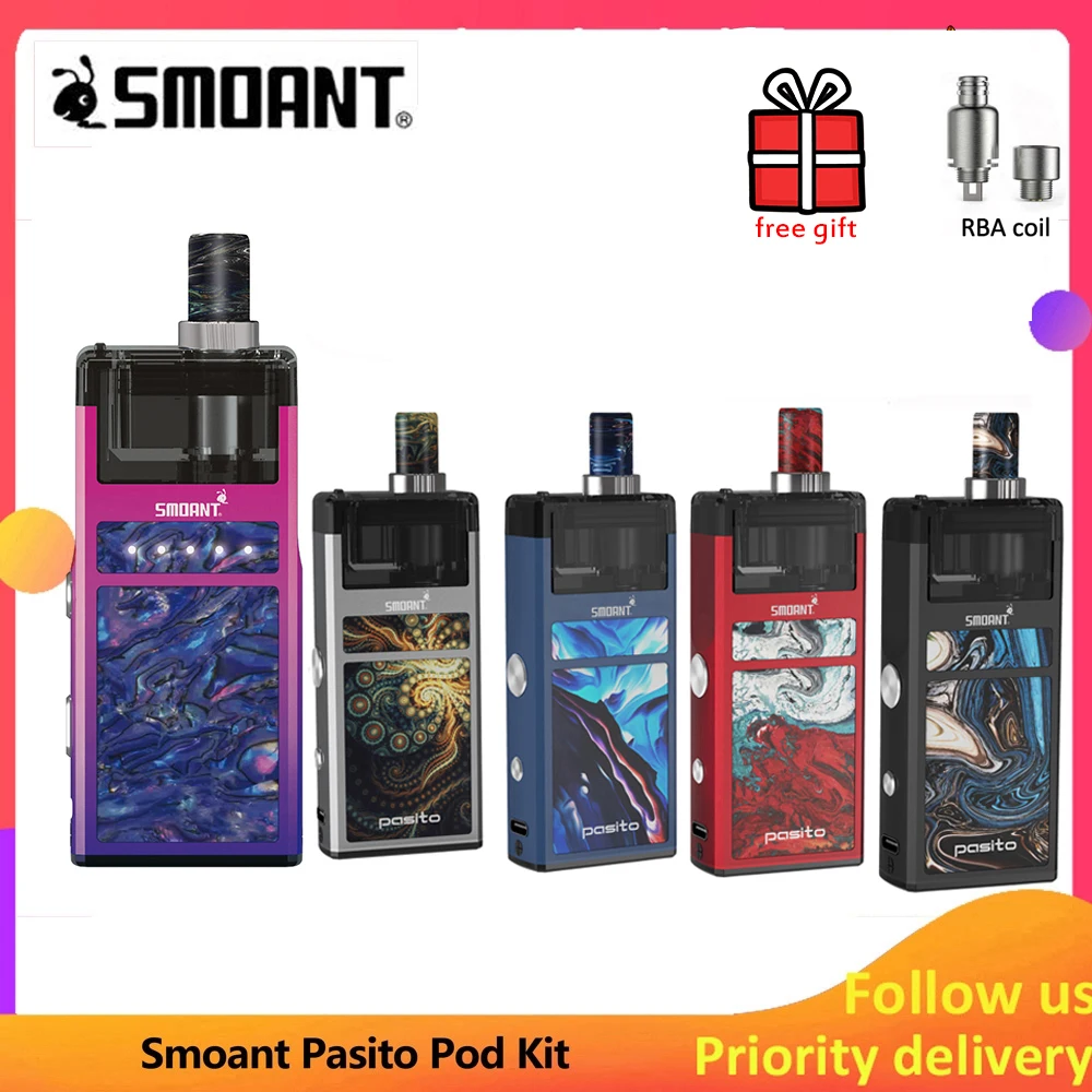 Оригинальный вейп Smoant Pasito Pod Kit встроенный аккумулятор 1100 мАч и атомайзер 3 мл