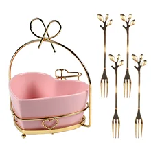 

650ml Ceramics Fruit Tray Salad Bowl Food Dish Plate For Kitchen Handicraft Kitchen Tools Iron Art Beautiful Home Storage Box