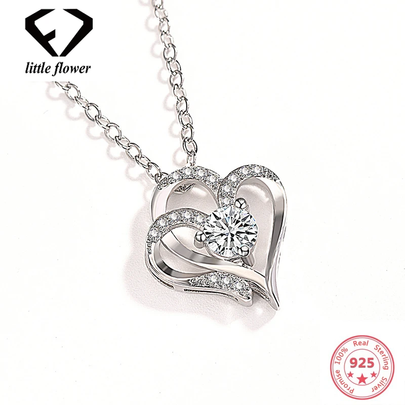 925 Sterling Silver Color Necklace Diamond Pendant Jewelry for I Like Mom Sister Gift Anillos Colgantes Bizuteria Pendants | Украшения и