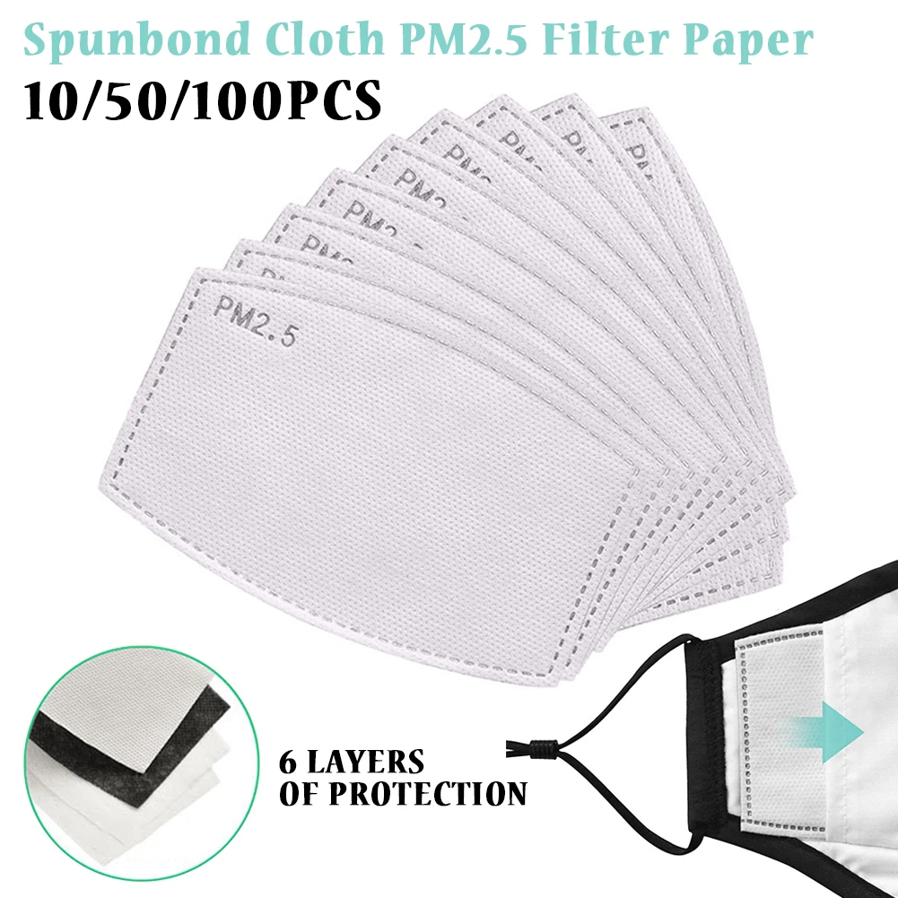 

10/50/100 pcs/Lot PM2.5 Filter paper Anti Haze mouth Mask anti dust mask Filter paper Health Care Fast shipping