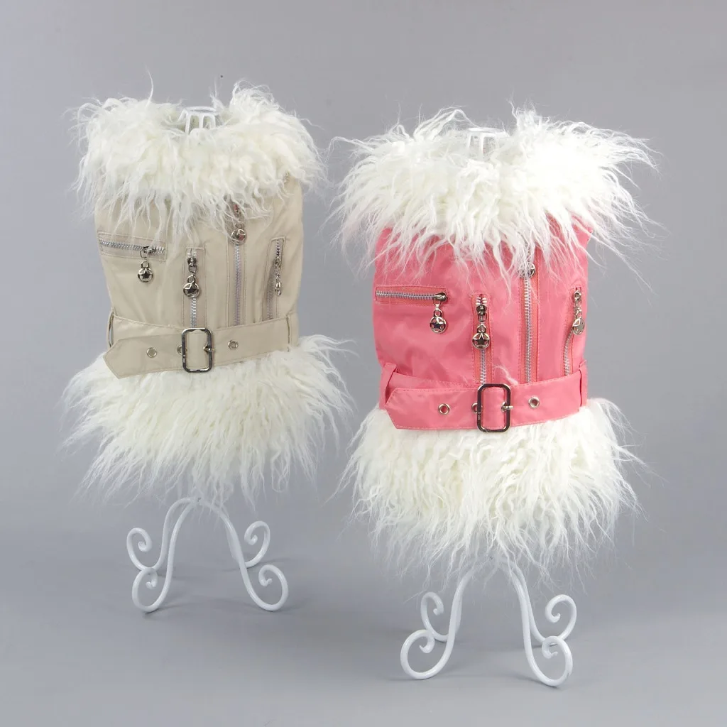 [Chicdog] стиль осень и зима крутая куртка из искусственной кожи Одежда для питомцев кожаное пальто Одежда для питомцев