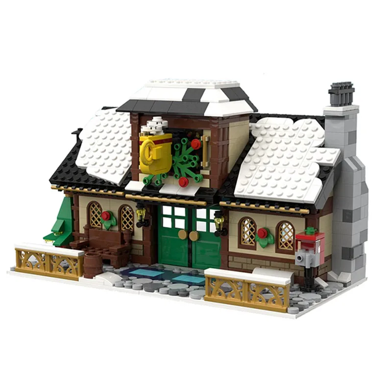 

New Christmas Series Winter Village Scene Holiday City Train Reindeer 2020 MOC Building Blocks Santa Claus Kid Toys Xmas Gifts