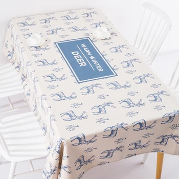 

Thickened deer rectangular table cloth dining room desk dinner cloth cover towel round tablecloth linen cotton home antependium