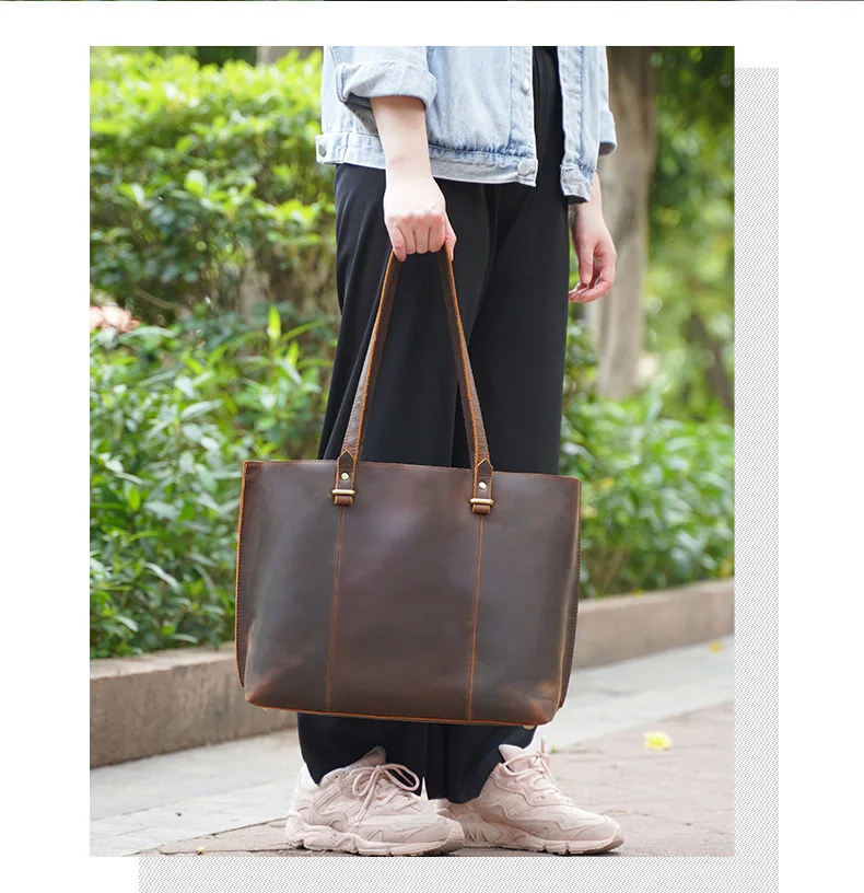 Woosir Women Vintage Leather Tote Handbags for Work