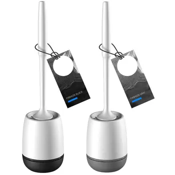 

Silicone Toilet Brush Soft Bristle Wall-mounted Bathroom Toilet Brush Holder Set Clean Tool Durable ThermoPlastic Rubber