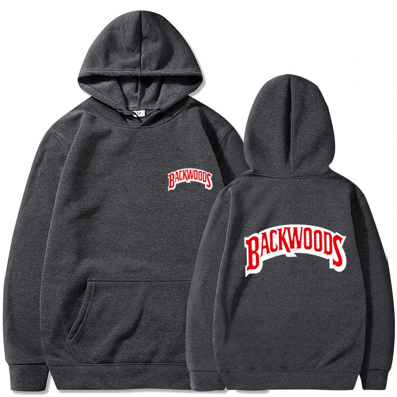 Винты манжеты на резинке толстовки уличная Backwoods Толстовка мужская мода Осень Зима хип хоп Толстовка Пуловер - Цвет: WM56-57 Dark grey