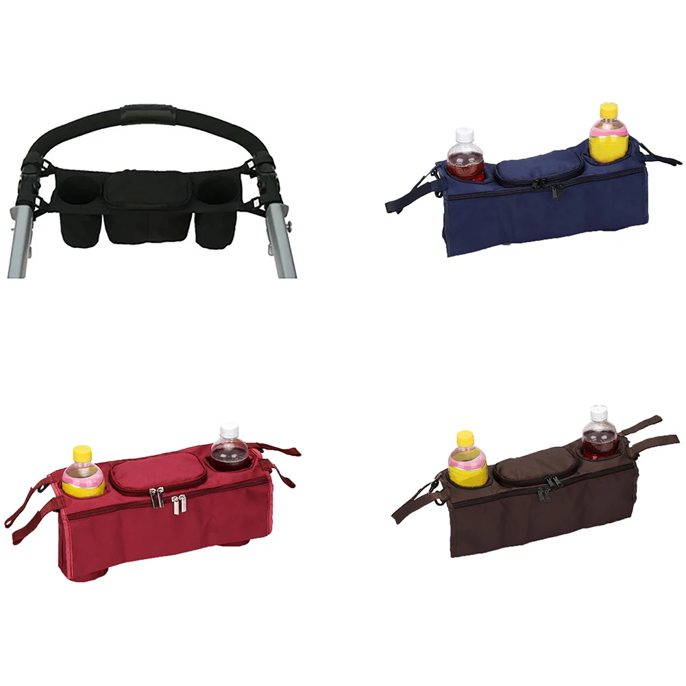 Baby Stroller Organizer Bag Safe Cup Baby Pram Bottle Bags Multifunctional Kids Stroller Tray Accessories Console Hanging