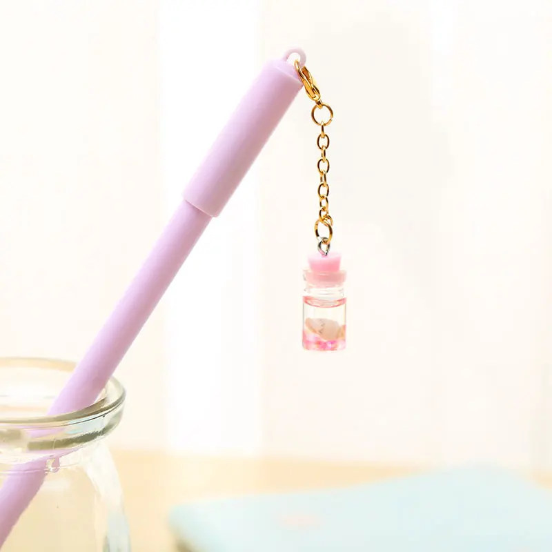 purple 1pc Гелевая ручка с чернилами в форме раковины Kawaii для школы и офиса, креативная ручка с подвеской в виде каваи, милые вечерние ручки - Цвет: purple 1pc