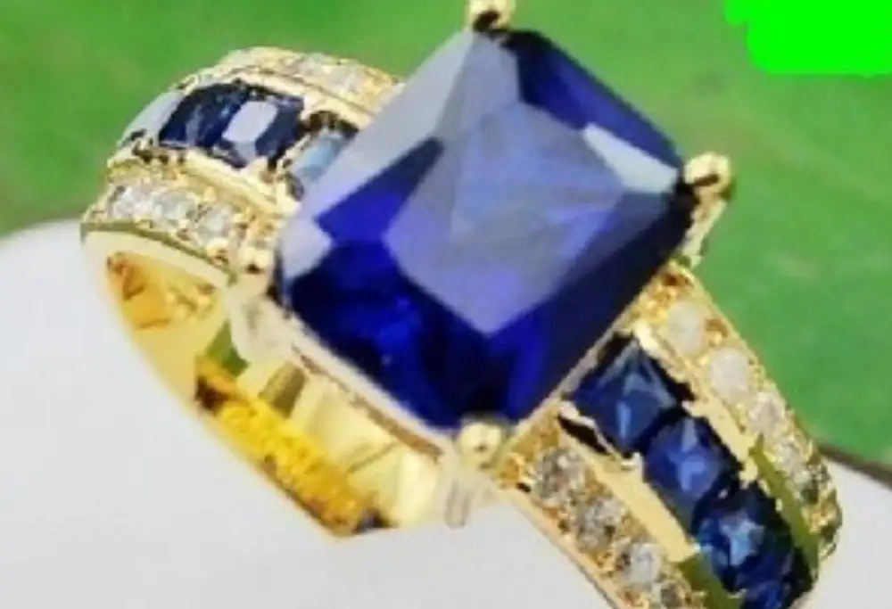 Nuovo Commercio All'Ingrosso Exquisite Tanzanite & Zircon Ring Size 6 #7 #8 #9 #