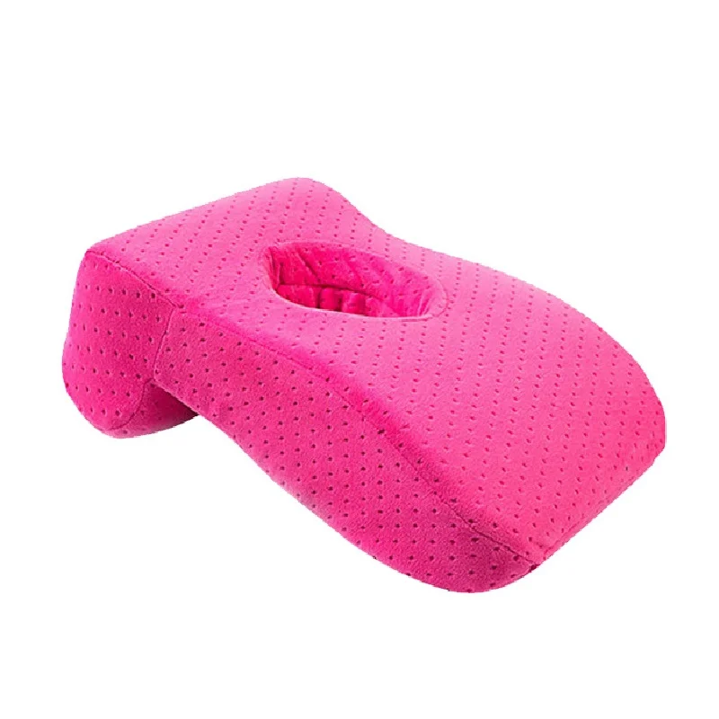 rose red Nap Подушка артефакт бархатная ткань бамбуковый уголь пены памяти выдолбленный дизайн удобный офис поезд стол подушка для обеденного перерыва - Цвет: rose red