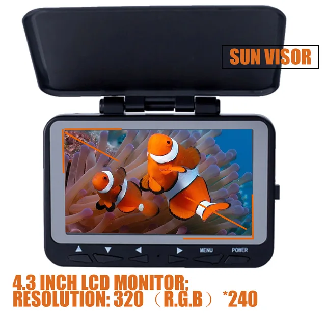 7インチ 1000TVL 魚群探知機 水中釣りカメラ 15個 ホワイトLED 氷/海