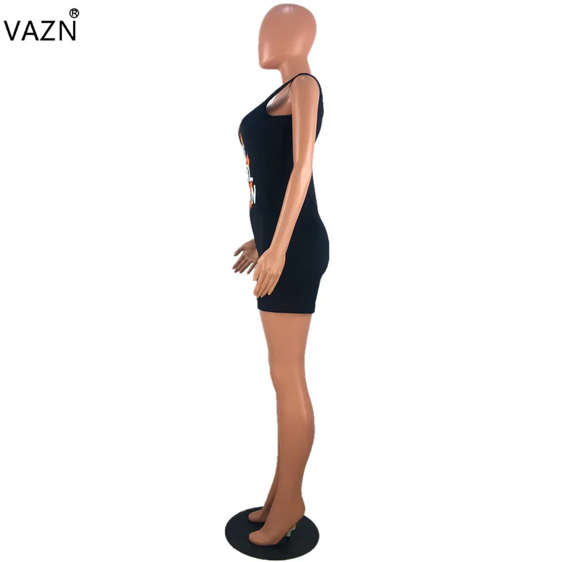 VAZN новые модные брендовые сексуальные женские обтягивающие костюмы с буквенным принтом женские без рукавов с круглым вырезом открытые комбинезоны MDF5050