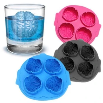 

DIY Brain Shape Silicone Ice Cube Maker Ice Candy Cakes Pudding Chocolate Cocktail Party Bar Accessories Mold Tools Random Color