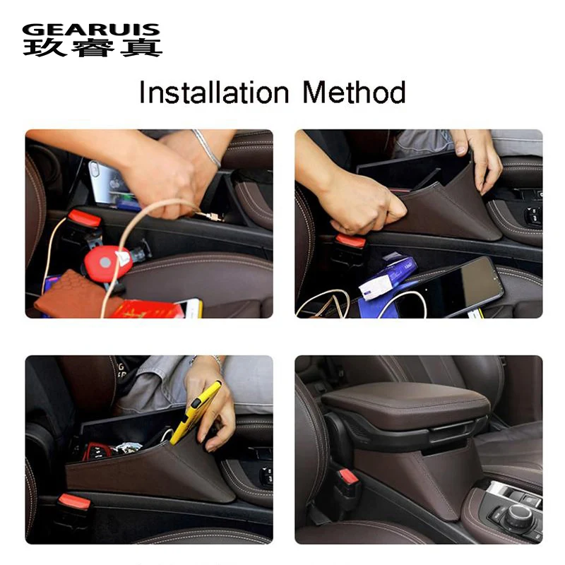 Car styling Auto central storage box armrest remoulded glove cover decoration Sticker For BMW X1 F48 X2 F47 Interior Accessories