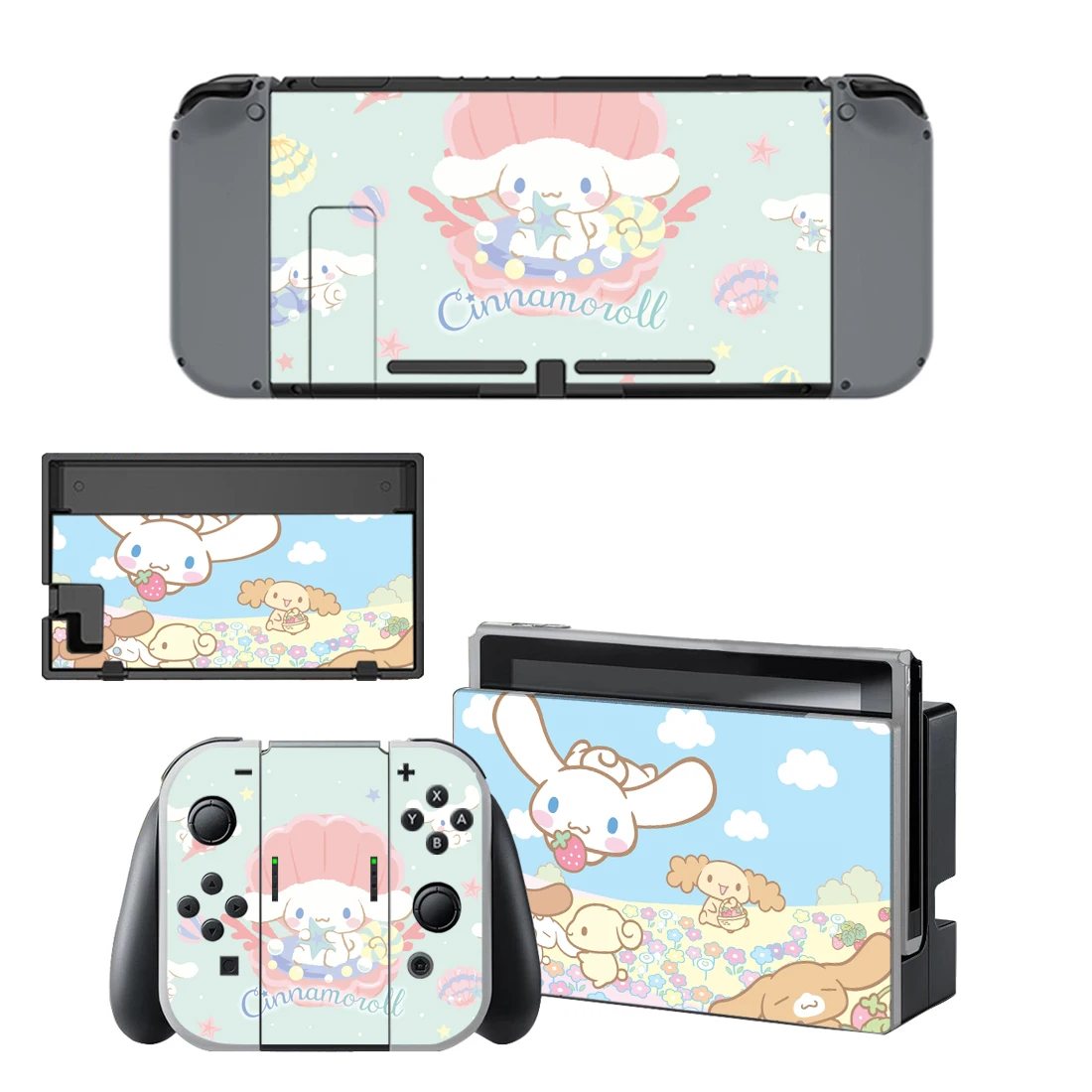 Cinnamoroll nintendo switch, наклейки для nintendo Switch, наклейки для nintendo Switch, консоли Joy-con, наклейки для док-станции контроллера