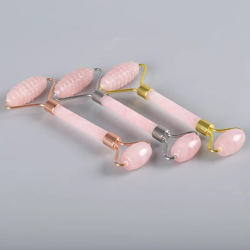 

De Pick up New Style Pink Crystal Thorn Roller Massager Jade Roller Beauty Device Jade Hand Push