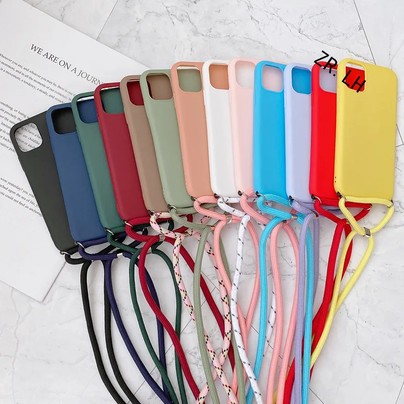 Strap Cord Chain Necklace Lanyard Mobile Phone Case For Apple Iphone 12