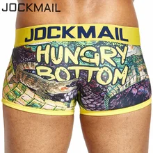 JOCKMAIL, сексуальное мужское нижнее белье, боксеры, игривый принт, гей нижнее белье, calzoncillos hombre, мужские трусы, Cueca, боксеры, мужские трусы