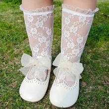New Style Children's Baby Lace Socks Tube Girl Socks Princess Lace Mesh Summer Fashion Lace Knee High Socks