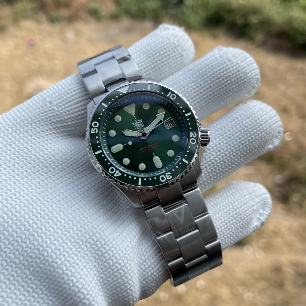 US $131.44 Steeldive SD1996AC Green Color Stainless Steel 200M Waterproof NH35 Automatic Dive Watch