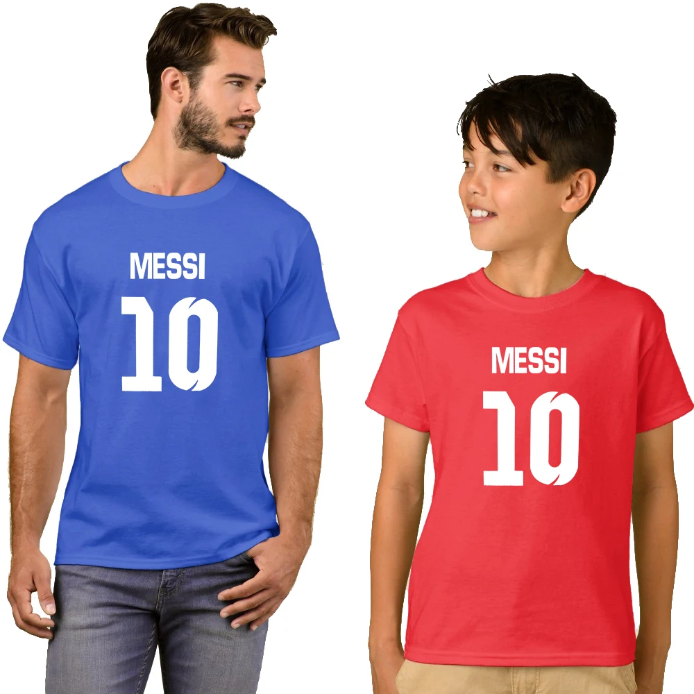 LYTLM Kids Messi Clothing Dad And Son Matching Clothes Mens Shirts Regular Fit Toddler Boy Tshirts Hip Hop Girls Tops Size 10 12 | Мать и
