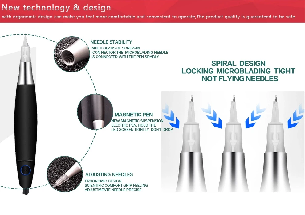Многофункциональная ручка для тату набор губ бровей постоянный макияж с микроволокном красота устройство Татуировки Ручка для нанесения тату контроль Комплект