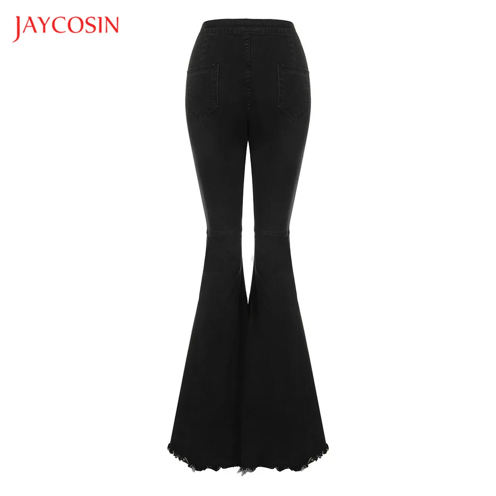 Jaycosin модные женские джинсы с расклешенным дном, деним, новинка, повседневные обтягивающие Стрейчевые узкие сексуальные винтажные расклешенные брюки со средней талией