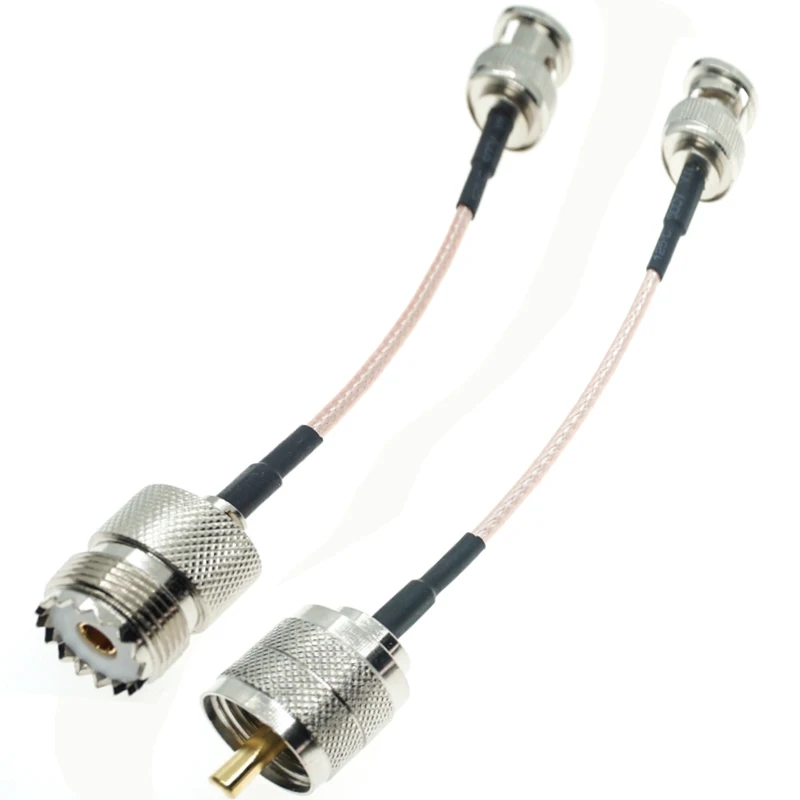 Coaxial Cable Connector Jumper Cable RF Connector Cable Coaxial Connector RF Connector Cable Connector BNC Male Q9 to UHF PL259 Male SO239 Female Plug