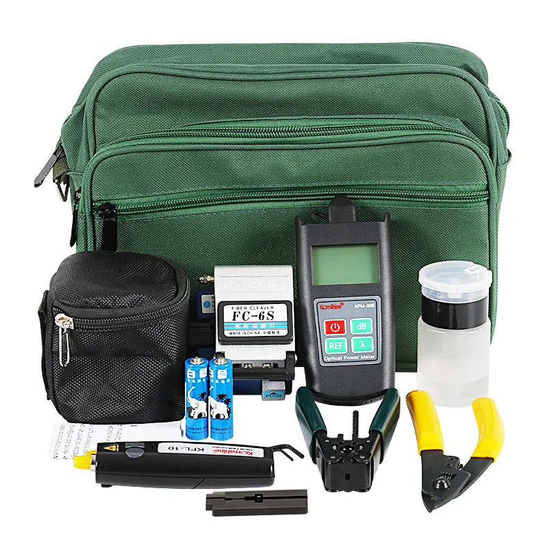 10 pcs Fiber Optic FTTH Tool Kit with Power meter