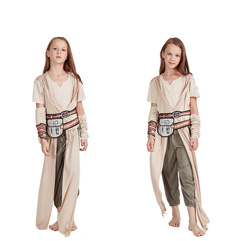 Костюм «The Force Awakens Star Wars Rey»; Детские костюмы на Хэллоуин для костюмированной вечеринки; полный комплект для девочек